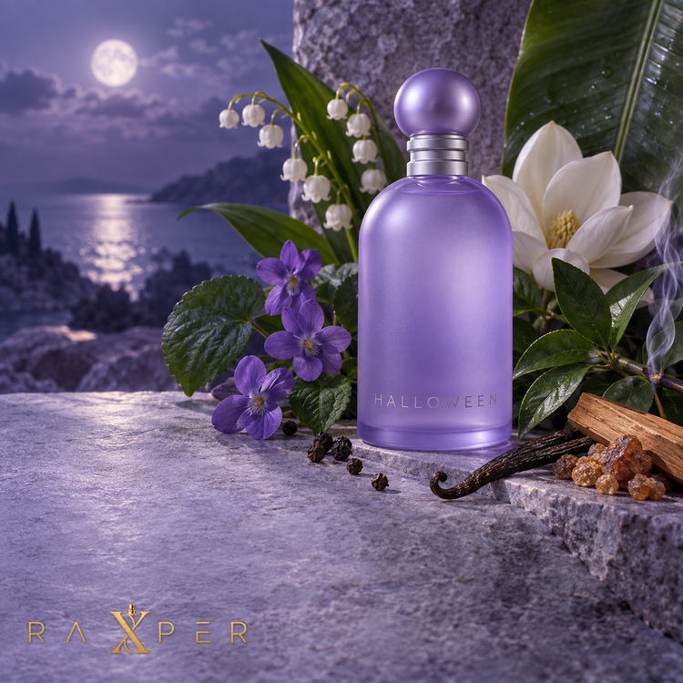 عطر Halloween زنانه در کنار گل بنفشه، مگنولیا، وانیل و چوب صندل