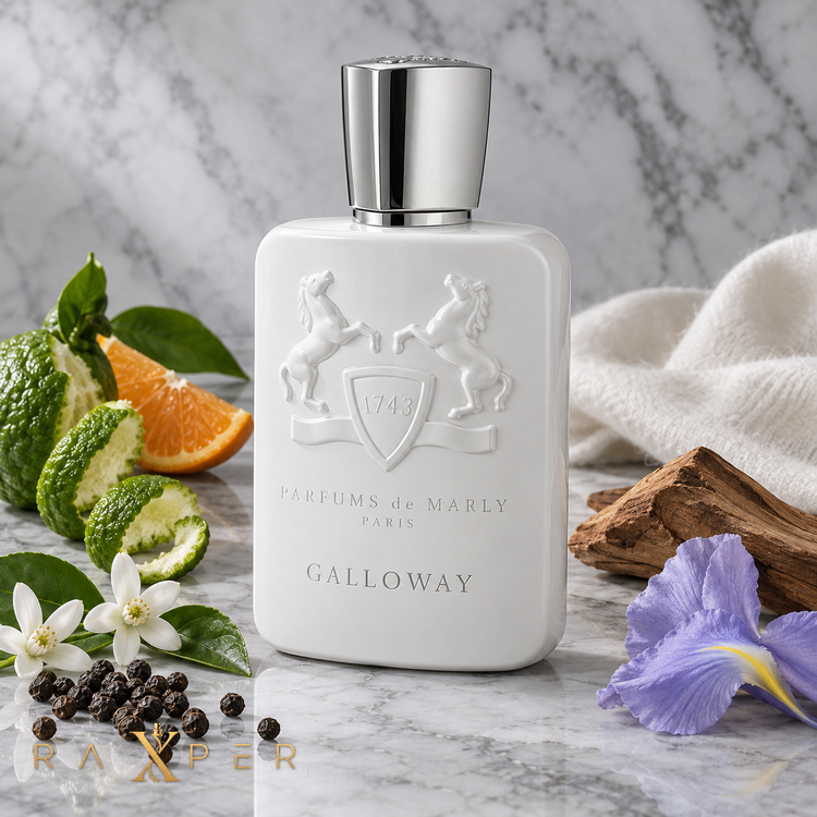 عطر Parfums de Marly Galloway کنار مرکبات، فلفل، زنبق و چوب صندل