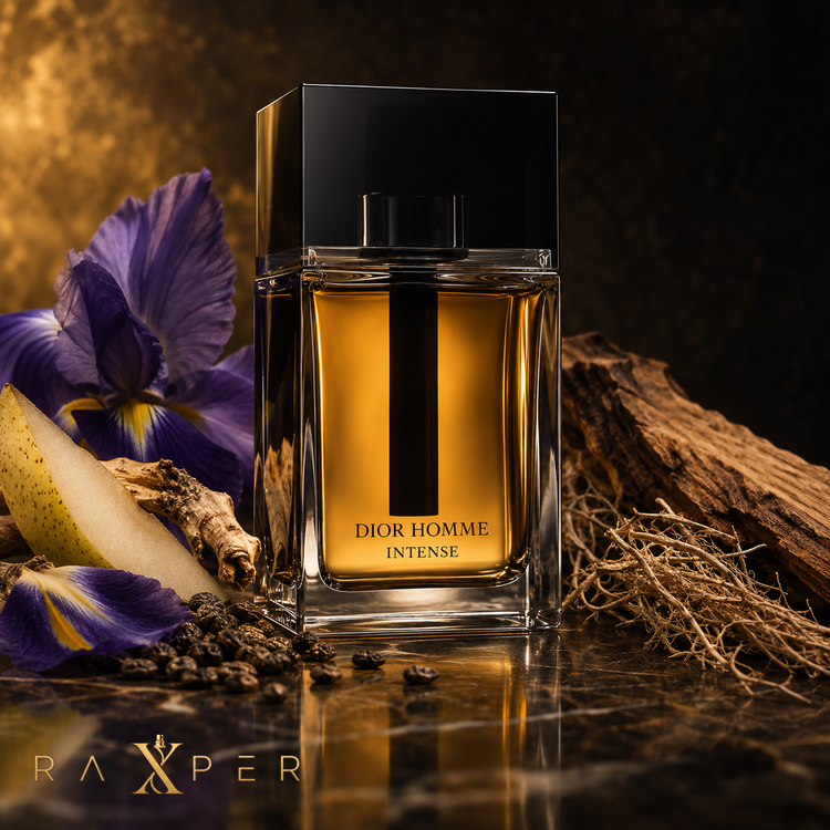 عطر Dior Homme Intense در کنار زنبق، گلابی، چوب سدر و وتیور