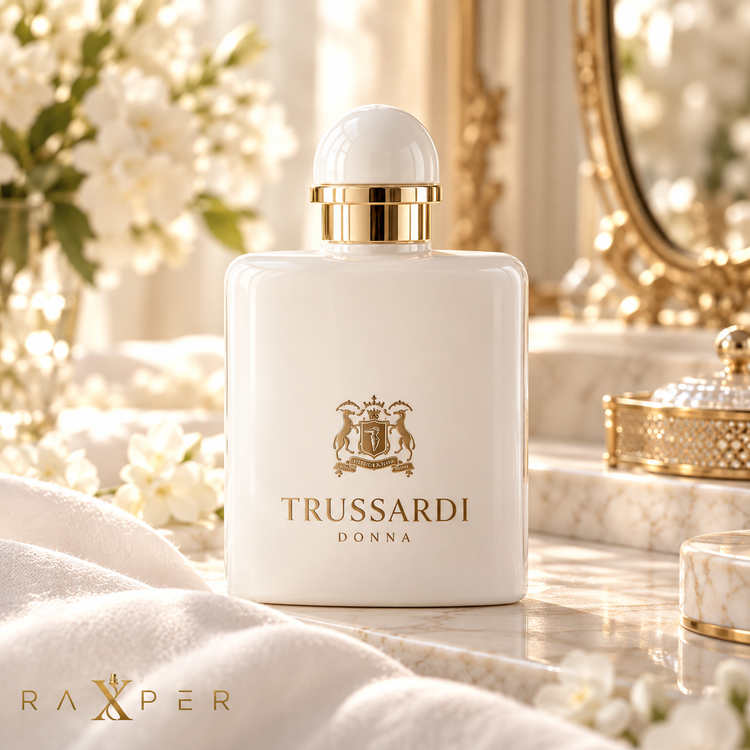 نمای ادیتوریال عطر تروساردی دونا در فضای روشن و لوکس