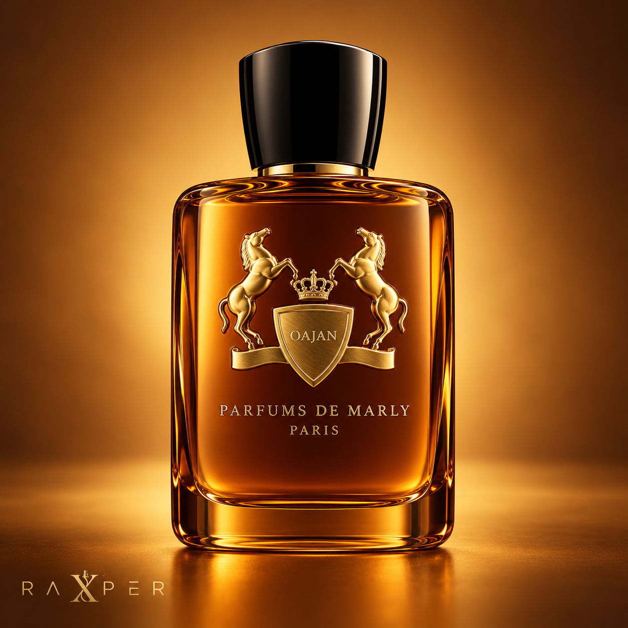 عطر پارفومز د مارلی اوجان با بطری طلایی در نمای استودیویی لوکس