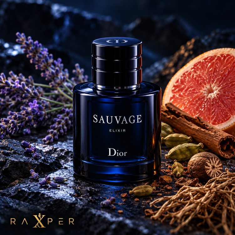 عطر دیور ساواج الیکسیر در کنار اسطوخودوس، گریپفروت، دارچین، هل و وتیور