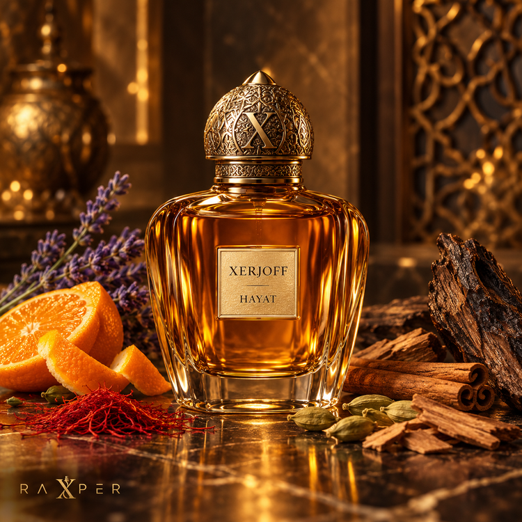 عطر زرجوف حیات در کنار پرتقال تلخ، اسطوخودوس، زعفران، هل و عود