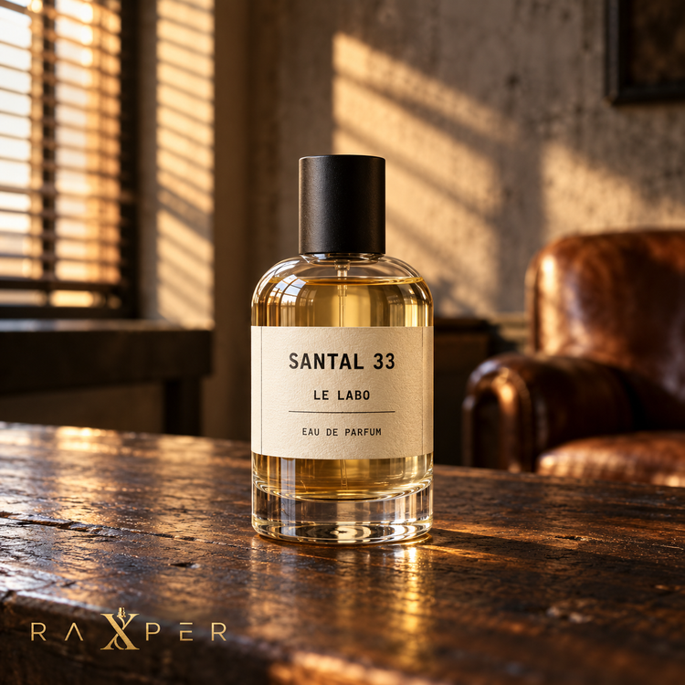 نمای ادیتوریال عطر لو لابو سنطال ۳۳ در فضای گرم و مینیمال طراحی داخلی