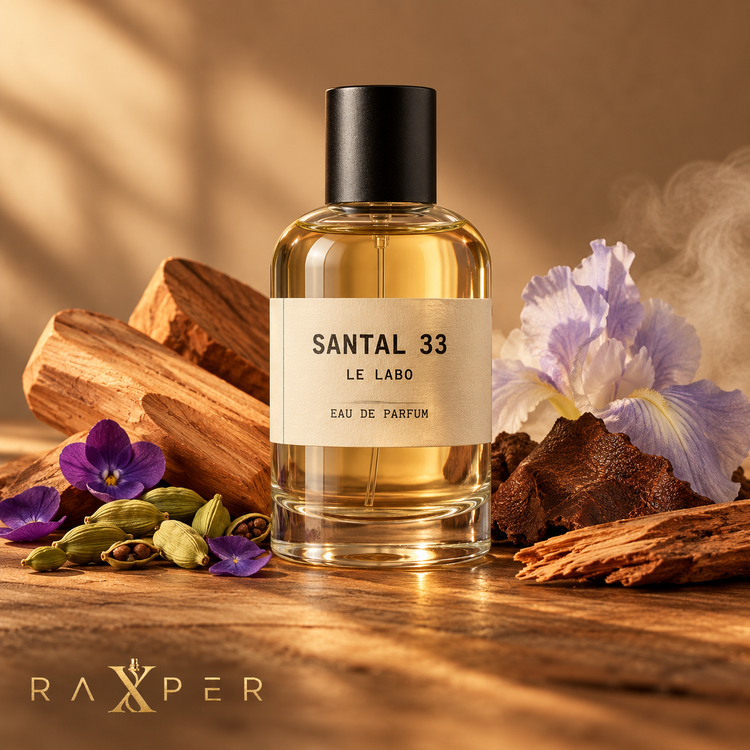 عطر لو لابو سنطال ۳۳ در کنار چوب صندل، هل، بنفشه، زنبق و چرم