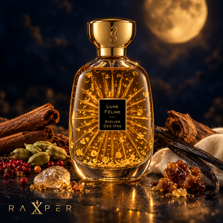 عطر آتلیه دس اورس لون فلین در کنار دارچین، هل، فلفل صورتی، وانیل و رزین