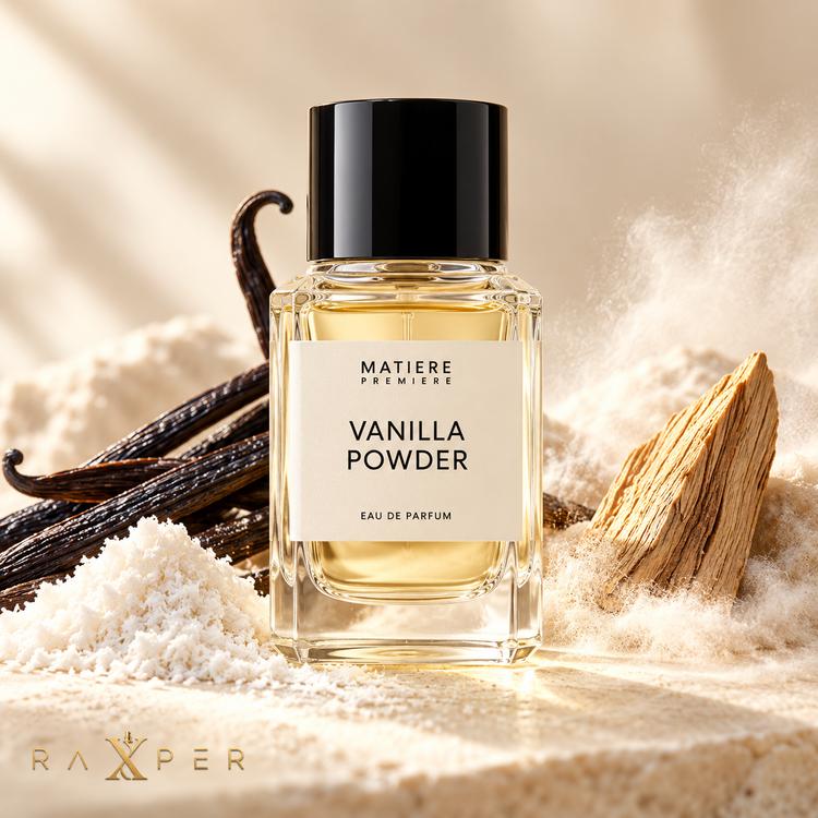 عطر متییر پرمیر وانیلا پودر در کنار وانیل ماداگاسکار، پودر نارگیل و پالو سانتو