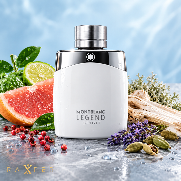 عطر مونبلان لجند اسپیریت در کنار گریپفروت، برگاموت، فلفل صورتی، اسطوخودوس و هل