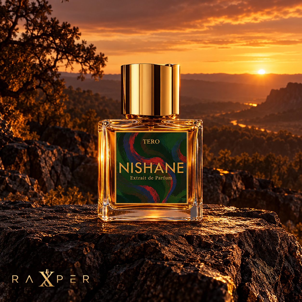 نمای ادیتوریال عطر نیشانه ترو در غروب گرم و فضایی لوکس
